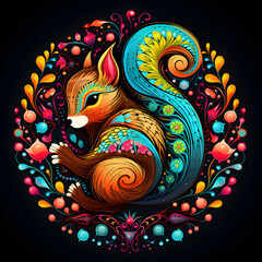 squirrel pattern mosaic