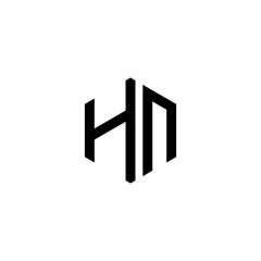 HN N Letter Logo Design polygon Monogram Icon Vector Template