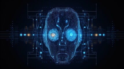 Abstract Artificial intelligence. Technology web background. Virtual concept illustration