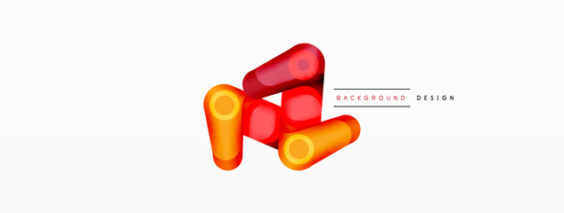 Trendy creative minimalist geometric background. Abstract round shapes composition for wallpaper, banner, background or landing