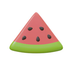 Watermelon 3d illustration. Isolated object on a transparent background