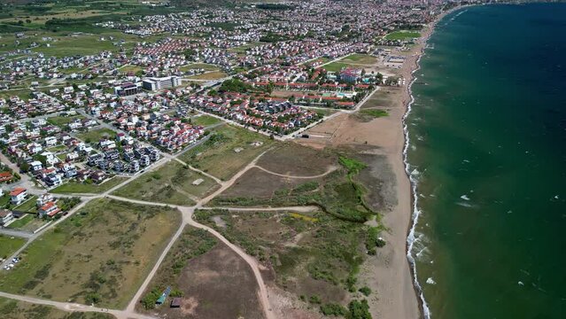 Drone view of Dikili beach