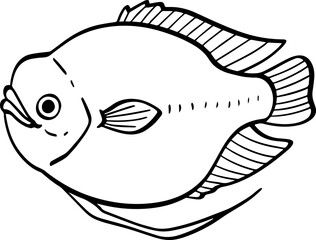 cartoon fish drawing illustration.