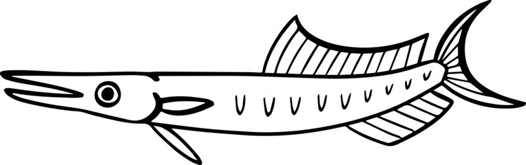 cartoon fish drawing illustration.