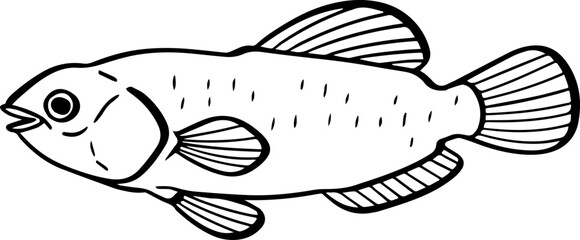 cartoon fish drawing illustration.