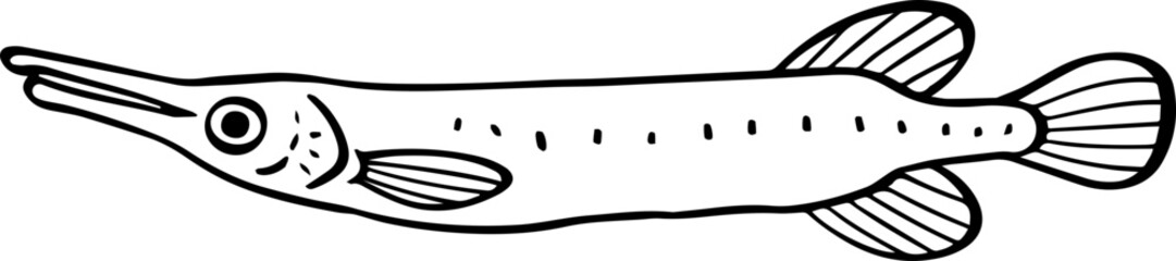 cartoon fish drawing illustration.