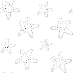 Starfish Vintage Seamless Pattern with Cuteness