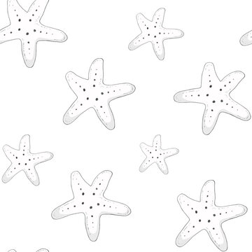 Starfish Vintage Seamless Pattern with Cuteness