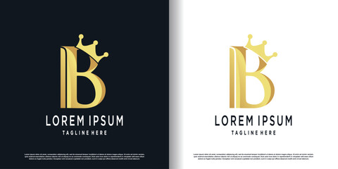 initial a logo design with crown element concept premium vector