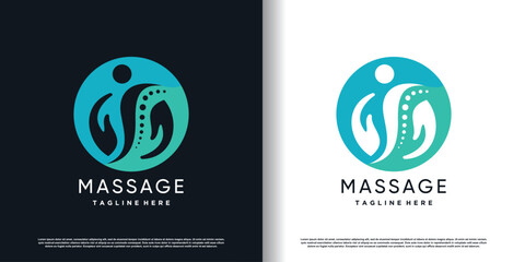 chiropractic logo design vector with creative  unique concept premium vector