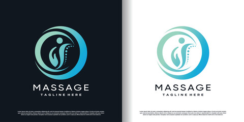 chiropractic logo design vector with creative  unique concept premium vector