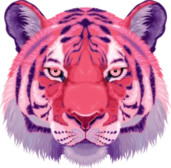 Foto op Aluminium Red tiger head, vector isolated animal  © ddraw