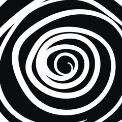 Naklejka premium Swirl hypnotic black and white spiral. Monochrome abstract background. Vector flat geometric illustration.Template design for banner, website, template, leaflet, brochure, poster
