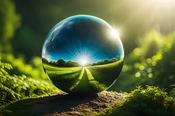 Earth Day. Planet mother earth globe. World in a droplet of water. Background wallpaper. - obrazy, fototapety, plakaty