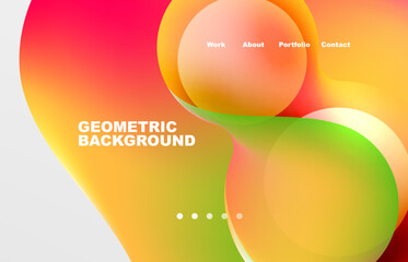 Abstract liquid background for your landing page design. Web page for website or mobile app wallpaper