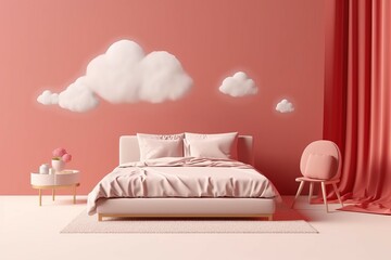 Sleep day bed background. Generate Ai