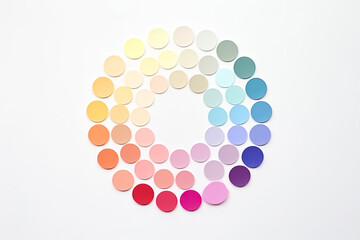 Circle paper multicolored abstract for background. Colorful Paper Droplets. Generative AI.