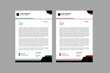 modern business letterhead in abstract design, corporate modern letterhead design template with yellow, blue, green and red color. creative modern letter head design template for your project.