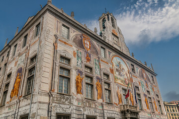 Bank of Saint George (Casa delle compere e dei banchi di San Giorgio) know as Ufficio di San Giorgio in Genoa city of Liguria.One of the oldest chartered banks, Genova, Italy