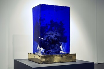Stunning blue art stand. Generate Ai