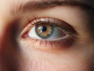 Fototapeta premium Close-up of a green eye of a beautiful woman - Ai generated
