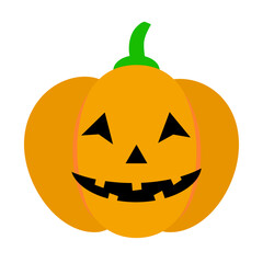 Halloween pumpkin illustration on white background.
