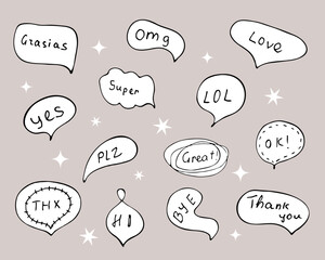 Vector hand-drawn lettering words. Isolated vector illustration