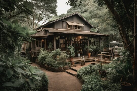 Jungle cafe thailand. Generate Ai