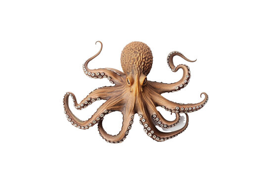 Octopus. Transparent background. generative AI