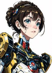 anime girl with robot suit