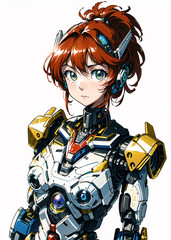 Anime girl with robot suit