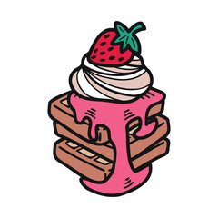 isolate bakery strawberry waffles