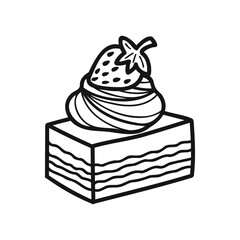  isolate black and white bakery strawberry cake