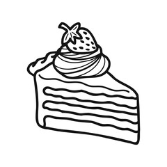 isolate black and white bakery strawberry cake