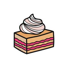 isolate bakery strawberry cake vector