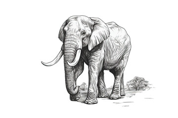elephant. Transparent background. generative AI