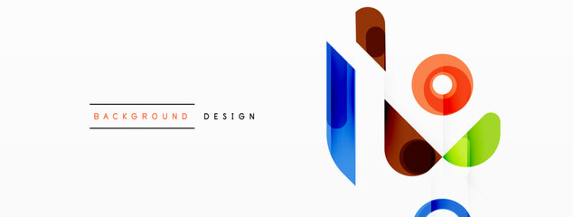 Colorful triangles and circles abstract background. Design for wallpaper, banner, background, landing page, wall art, invitation, prints, posters