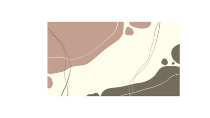 Abstract vector pastel brown and burgundy chaotic spots with lines.