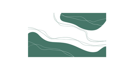Abstract vector pastel green chaotic spots with lines.