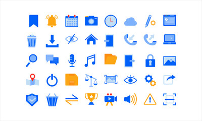 UX UI icon designs set, Modern elements, graphic design concepts, simple symbols collection.