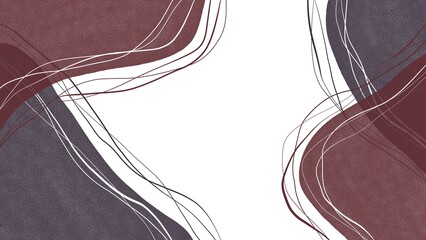 Abstract drawn pastel purple and burgundy chaotic spots with white lines.