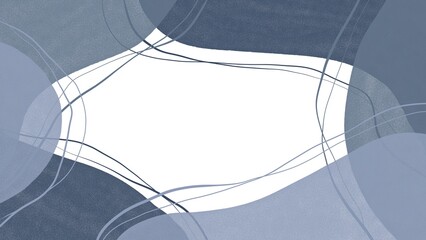 Abstract drawn pastel blue chaotic spots with lines.