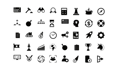 Office stationery - Modern web icon set. Outline icons collection. Simple vector illustration.