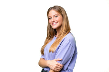 Young beautiful woman over isolated background laughing