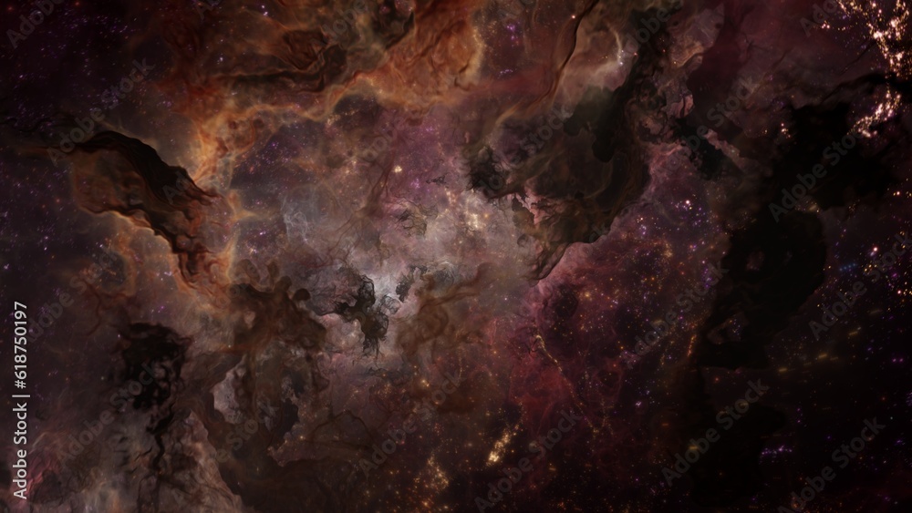 Wall mural mystical hostile galaxy star cluster in alien deep space. science fiction concept illustration of in