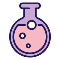 chemistry icon, flat outline icon style