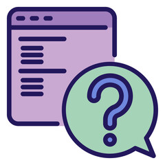 question icon, flat outline icon style