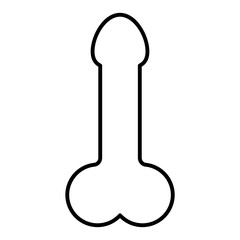 Man anatomy organ, penis pictogram icon, masculine genital web graphic vector illustration