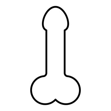 Man anatomy organ, penis pictogram icon, masculine genital web graphic vector illustration