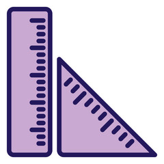 ruler icon, flat outline icon style